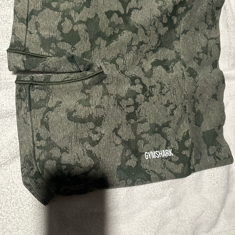 Gymshark Olive Camouflage Active Shorts